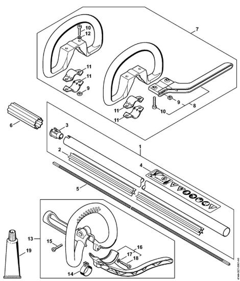 Stelo, Impugnatura circolare FS 70 RC-E, FS 70 RC-E Z, FS 70 R-Z Decespugliatrici (FS) FS 70 RC-E della marca STIHL