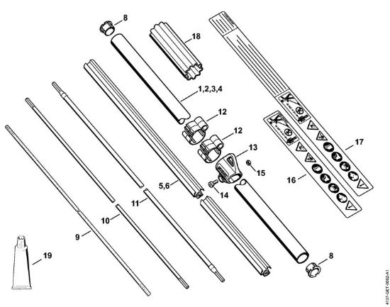 Stelo FS 80, 80 R, 85, 85 R, 85 RX Decespugliatrici (FS) FS 80 della marca STIHL