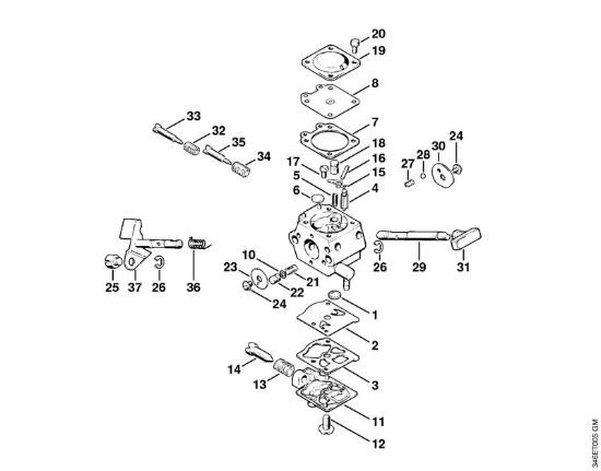 Carburatore WT-45, WT-112 Decespugliatrici spalleggiabilli (FR) FR 106 della marca STIHL