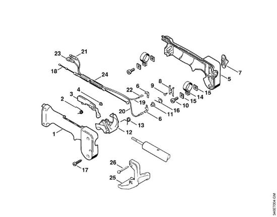 Impugnatura di comando Decespugliatrici spalleggiabilli (FR) FR 106 della marca STIHL