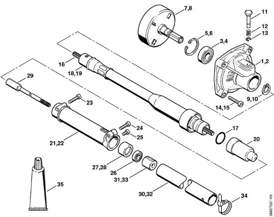 Scatola frizione, albero flessibile Decespugliatrici spalleggiabilli (FR) FR 135 SEA della marca STIHL