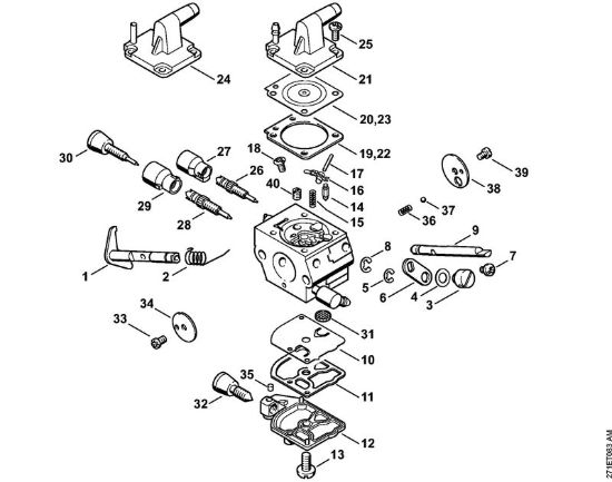 Carburatore C1Q-S162, C1Q-S164, C1Q-S83, C1Q-S139 FR 350 Decespugliatrici spalleggiabilli (FR) FR 350 della marca STIHL