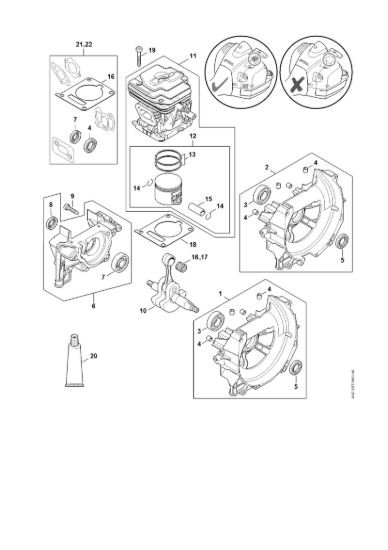 Picture of Carter albero a gomito, cilindro FR 460, FR 480 FR 460 TC-E