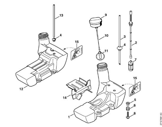 Serbatoio carburante Decespugliatrici spalleggiabilli (FR) FR 480 (4128) della marca STIHL