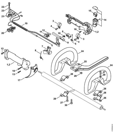 Impugnatura di comando FR 480 C Decespugliatrici spalleggiabilli (FR) FR 480 C-F (4128) della marca STIHL