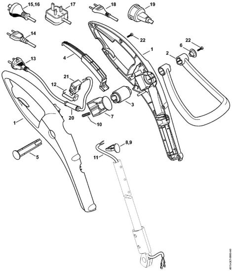 Corpo impugnatura Trimmer elettrici (FE, FSE) FSE 31 della marca STIHL