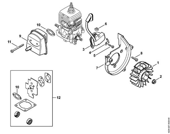 Impianto di accesione, silenziatore Soffiatori (BG, BR) BG 50 della marca STIHL