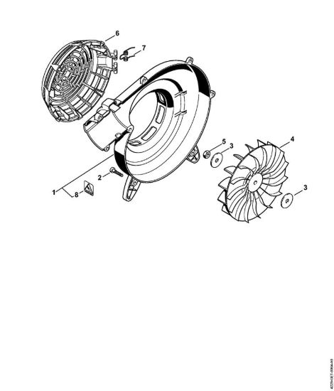 Carter soffiatore esterno, ventola Soffiatori (BG, BR) BG 55 C Z KAT della marca STIHL