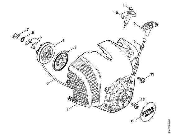 Dispositivo di avviamento Soffiatori (BG, BR) BG 56-D della marca STIHL