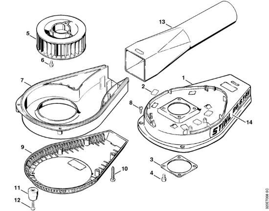 Carter soffiatore Soffiatori (BG, BR) BG 60 della marca STIHL