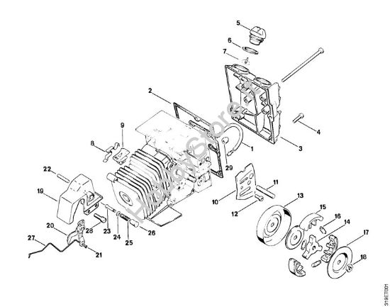 Corpo serbatoio, frizione Decespugliatori (FS) FS 150 della marca STIHL