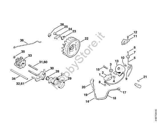 Impianto di accesione Decespugliatori (FS) FS 200 della marca STIHL