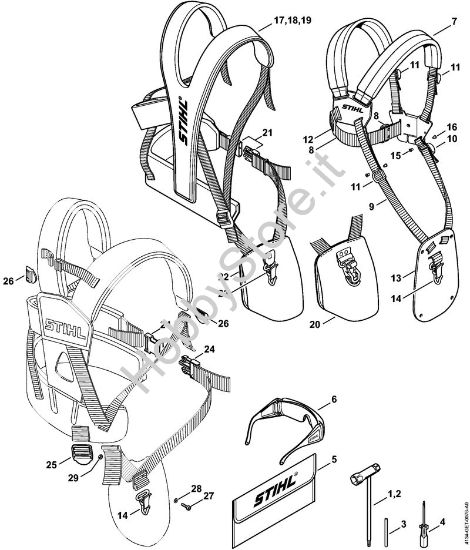 Attrezzi, tracolla doppia Decespugliatori (FS) FS 300 della marca STIHL