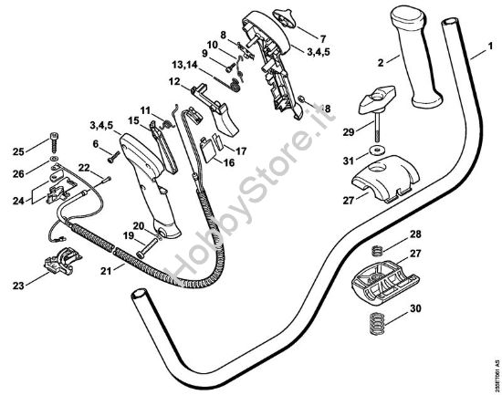 Manico tubolare, impugnatura di comando Decespugliatori (FS) FS 300 della marca STIHL