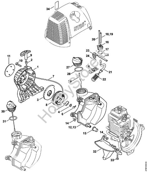 Dispositivo di avviamento, serbatoio carburante Decespugliatori (FS) FS 310 della marca STIHL