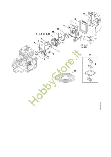 Picture of Corpo carburatore, filtro aria FS 350
