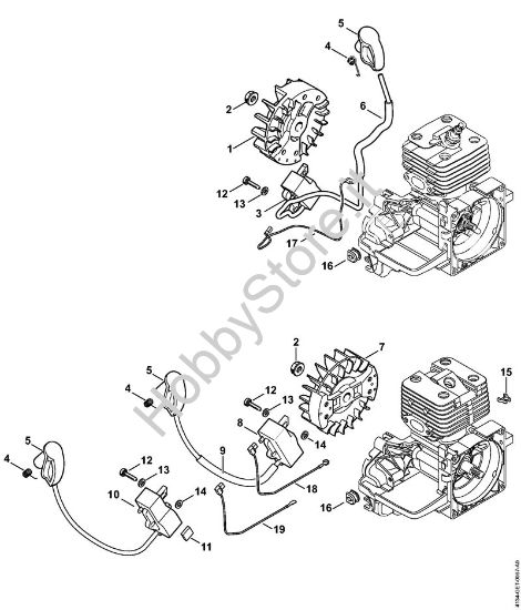 Impianto di accesione Decespugliatori (FS) FS 350 della marca STIHL