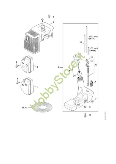 Picture of Silenziatore, cappottatura, Serbatoio carburante FS 350