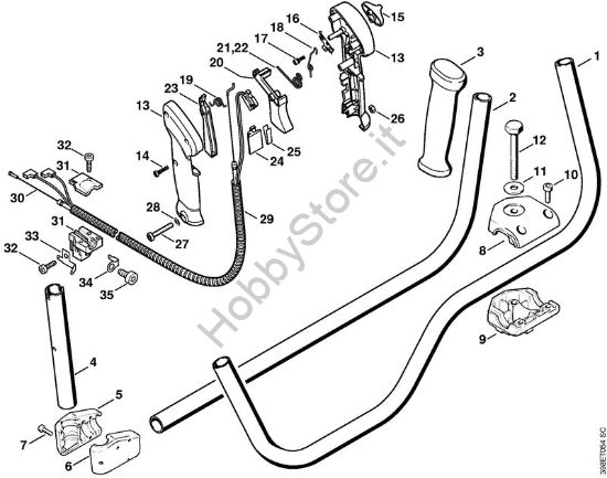 Manico tubolare, impugnatura di comando Decespugliatori (FS) FS 360 della marca STIHL