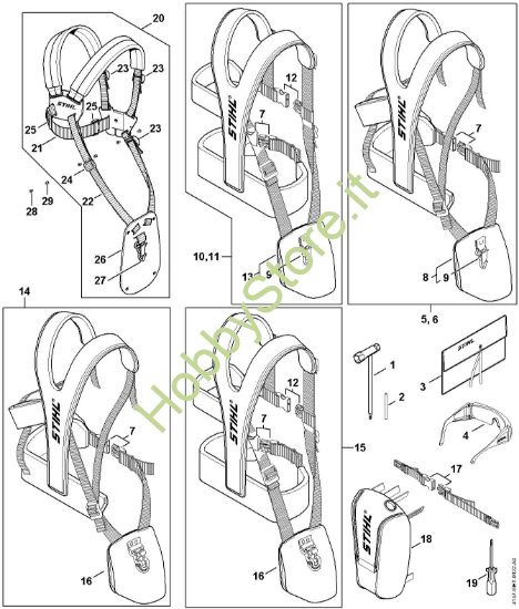 Picture of Attrezzi, tracolla doppia FS 410 C-EM K