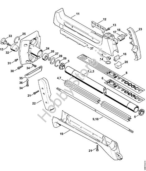 Stelo, scatola frizione Decespugliatori (FS) FS 420 della marca STIHL
