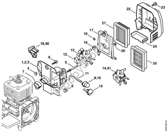 Corpo carburatore, filtro aria Decespugliatori (FS) FS 450-K della marca STIHL