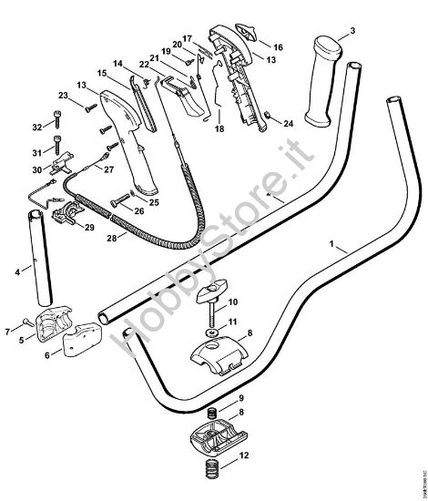 Manico tubolare, impugnatura di comando Decespugliatori (FS) FS 450-Z della marca STIHL
