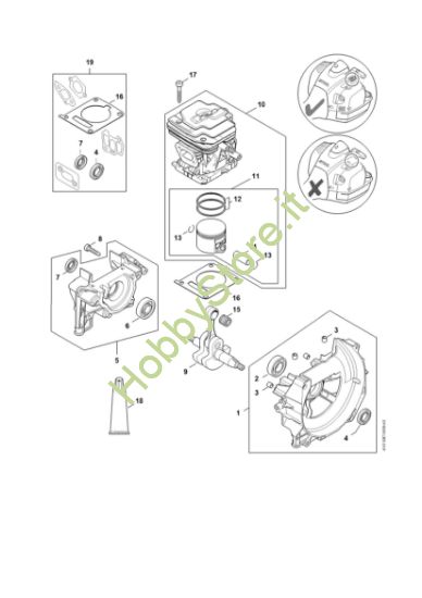 Picture of Carter albero a gomito, cilindro FS 460 C-EM K