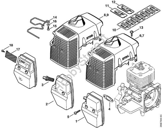 Silenziatore, cappottatura Decespugliatori (FS) FS 480-KW della marca STIHL
