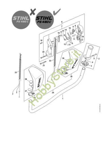 Picture of Manico tubolare, impugnatura di comando FS 490 C-EM, FS 490 C-EM L FS 490 C-EM