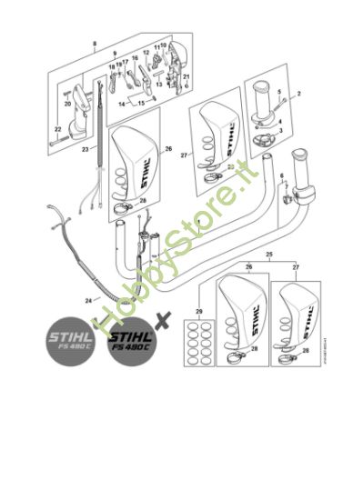 Picture of Manico tubolare, impugnatura di comando FS 490 C-EM KW