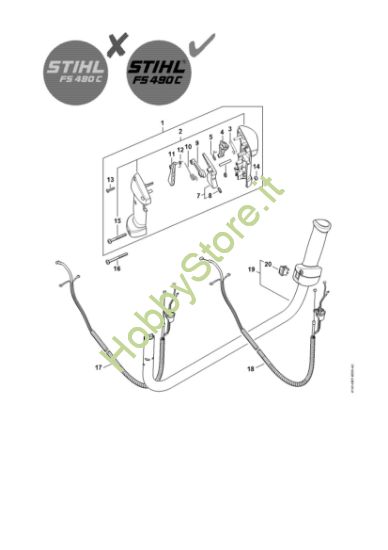 Picture of Manico tubolare, impugnatura di comando FS 490 C-EM W, FS 490 C-EM KW FS 490 C-EM W