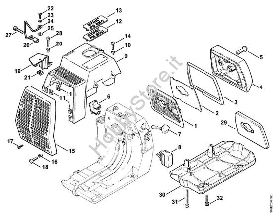 Filtro aria, cappottatura Decespugliatori (FS) FS 500 della marca STIHL