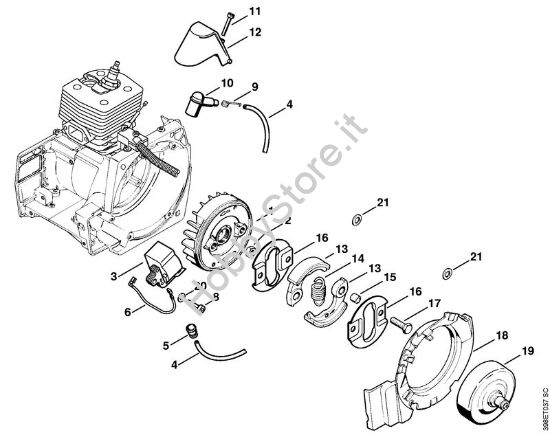 Impianto di accesione, Frizione Decespugliatori (FS) FS 550 della marca STIHL