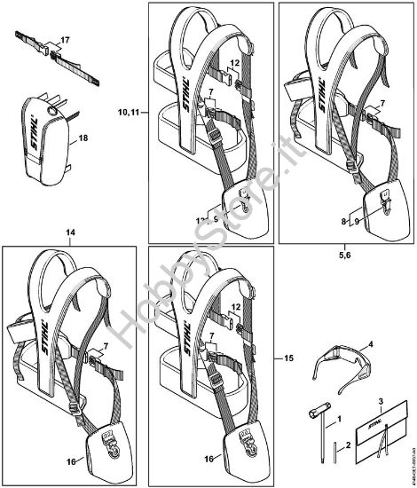 Attrezzi, tracolla doppia Decespugliatori (FS) FS 561 C-EM della marca STIHL