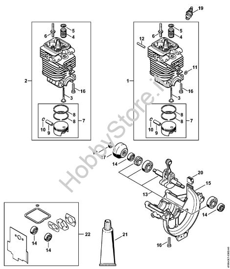 Cilindro, coppa olio Decespugliatrici (FS) FS 100 della marca STIHL