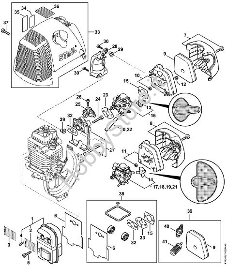 Silenziatore, filtro aria Decespugliatrici (FS) FS 110 RX-Z della marca STIHL