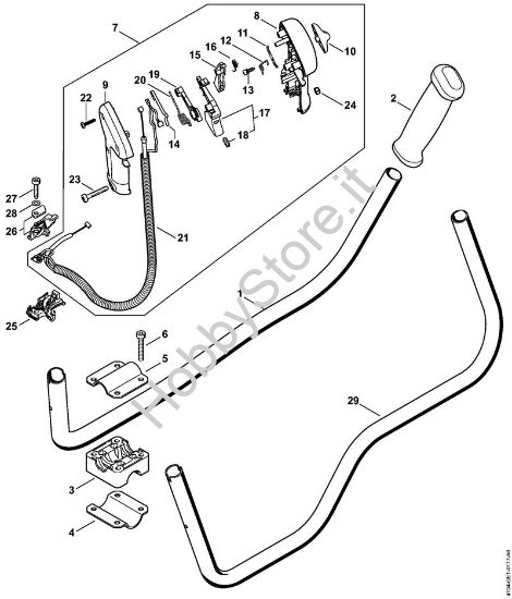 Impugnatura a manubrio, Impugnatura di comando Decespugliatrici (FS) FS 120 2-MIX della marca STIHL