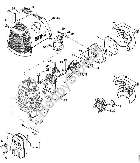 Silenziatore, filtro aria Decespugliatrici (FS) FS 130 R della marca STIHL
