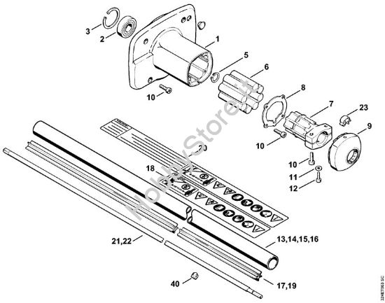 Corpo frizione, stelo Decespugliatrici (FS) FS 220 K della marca STIHL