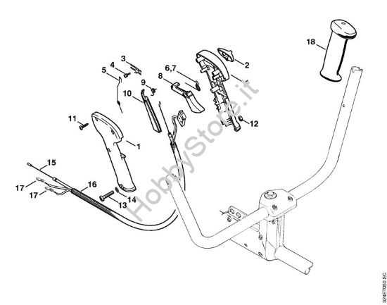 Impugnatura di comando Decespugliatrici (FS) FS 220 K della marca STIHL