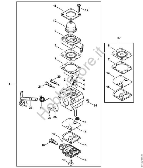 Carburatore 4151/00 Decespugliatrici (FS) FS 230 della marca STIHL