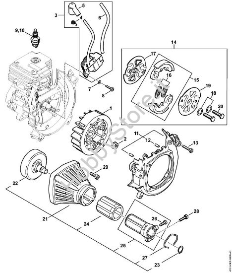 Impianto di accesione, Frizione Decespugliatrici (FS) FS 235 R della marca STIHL