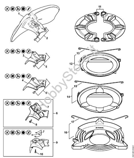 Riparo per trinciatura, Arresto Decespugliatrici (FS) FS 240 C-E della marca STIHL