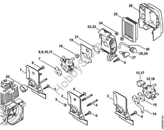 Corpo carburatore, filtro aria    809 249 646 (10.2016) Decespugliatrici (FS) FS 250 della marca STIHL