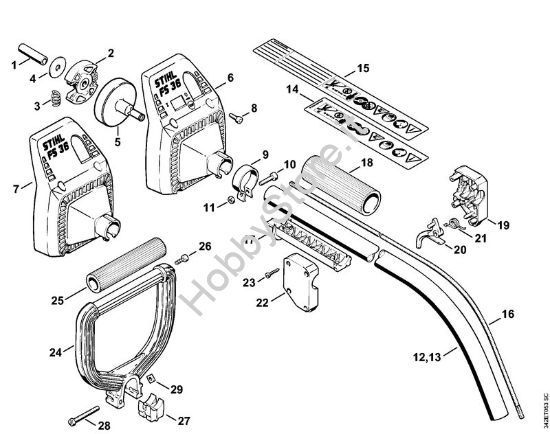 Frizione, stelo FS 36 Decespugliatrici (FS) FS 36 R della marca STIHL