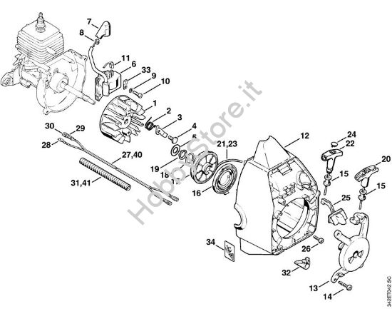Impianto di accesione, dispositivo di avviamento Decespugliatrici (FS) FS 44 della marca STIHL