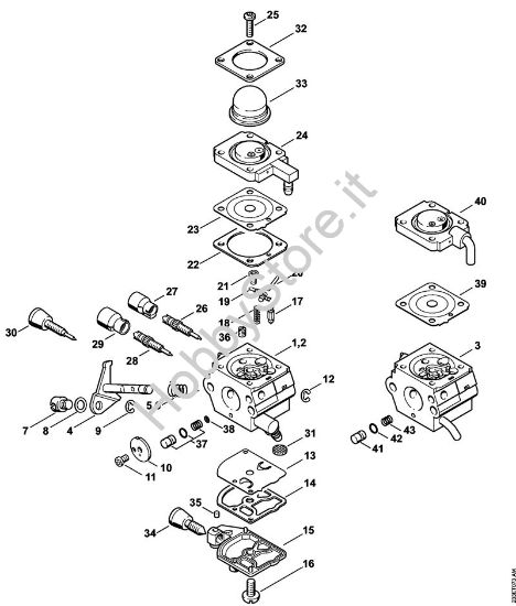 Carburatore C1Q-S186, C1Q-S153, C1Q-S97 (16.2014), (46.2012), (29.2010), (15.2009) Decespugliatrici (FS) FS 45-DZ della marca STIHL