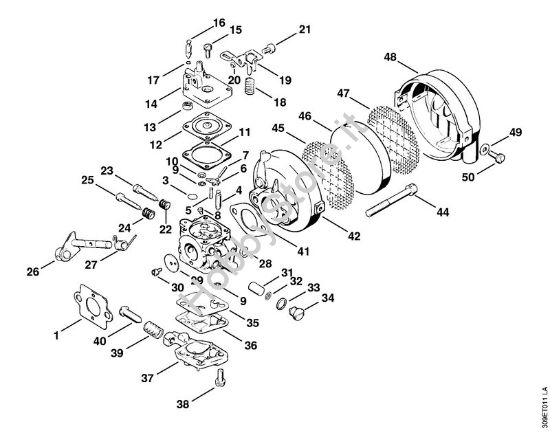 Carburatore, filtro aria Decespugliatrici (FS) FS 51 della marca STIHL