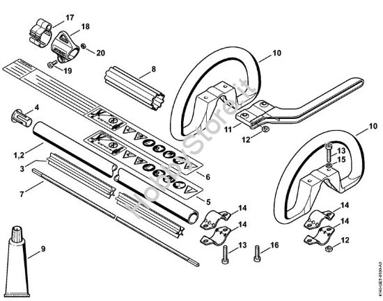 Stelo FS 55, impugnatura circolare Decespugliatrici (FS) FS 55 della marca STIHL